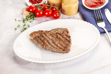 Grilled marble beef steak with sauce