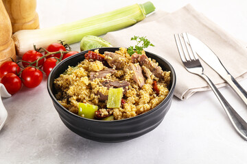 Bulgur with lamb and vegetables