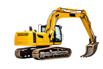 Heavy-Duty Excavator Machinery Isolated on Transparent Background for Construction and Industrial Design Projects