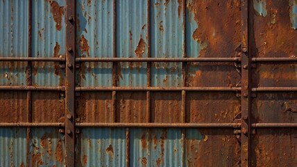 Free Photo old texture door with a rusty iron handle metal rusty iron rusty metal background.
