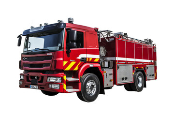 Fire engine on transparent background for emergency services design projects and fire safety awareness campaigns in high-resolution PNG format