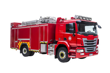 Fire engine on transparent background for emergency services design projects and fire safety awareness campaigns in high-resolution PNG format