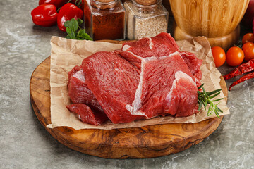 Raw beef meat piece for cooking