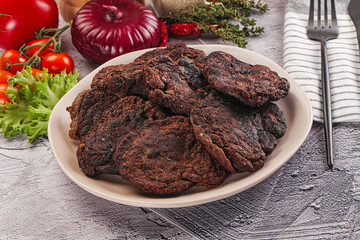 Liver pancakes in the bowl