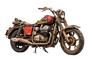 High-quality motorbike illustration PNG on transparent background for digital design projects and creative visual presentations