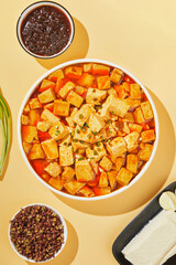 MaPo Tofu,stir-fried tofu in hot sauce,Sichuan cuisine,Chinese food,food photography