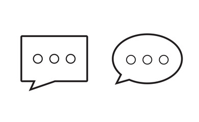 Chat icons vector isolated element. Set of talk bubble speech signs. Blank bubbles vector icons. Message vector icons.