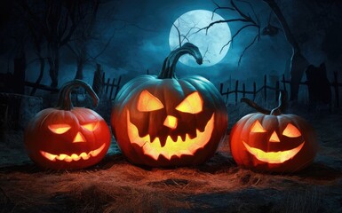 halloween background with pumpkin