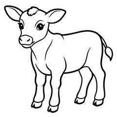 Baby beef calf art vector illustration