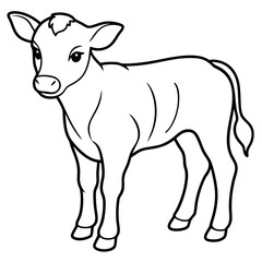 Baby beef calf art vector illustration