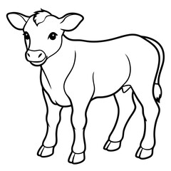 Baby beef calf art vector illustration