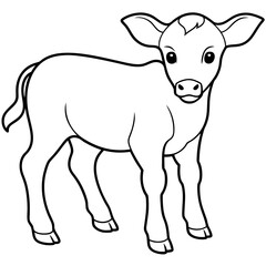 Baby beef calf art vector illustration
