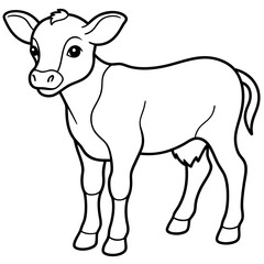 Baby beef calf art vector illustration