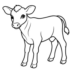 Baby beef calf art vector illustration