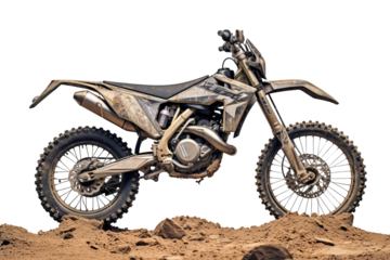 High-resolution png of a rugged offroad bike on a transparent background, ideal for adventure sports designs and outdoor-themed digital projects