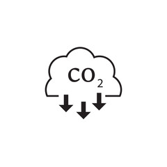 CO2 reduction icon Simple thin outline