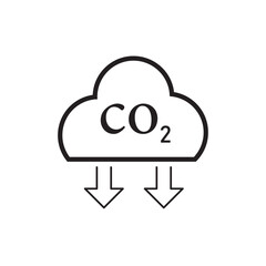 CO2 reduction icon Simple thin outline