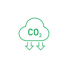 Reduce CO2 gas icon set in green and black colors. co2 gas carbon dioxide icon Outline vector