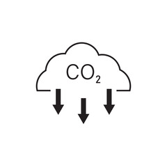 Low carbon dioxide icon. Cloud co2 reduction icon