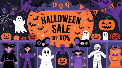 Halloween Sale Off 60% Poster.
