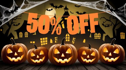 Halloween Sale Off 50% Poster.
