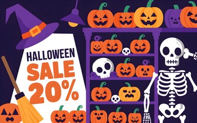 Halloween Sale Off 20% Poster.