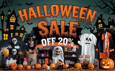 Halloween Sale Off 20% Poster.