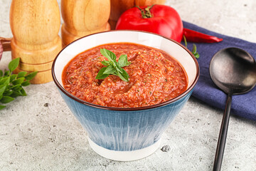 Cold vegan tomato soup Gazpacho