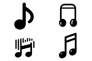 Fototapeta na wymiar Set of Music icon, Music symbol, vector illustration minimalist isolated on white background