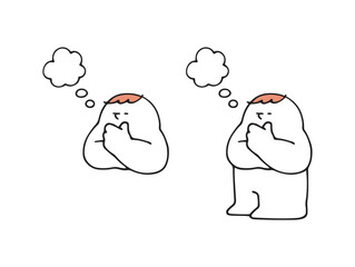 何か考えている様子のヒト