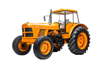 High-resolution PNG of a classic farm tractor isolated on transparent background for agricultural and farming design projects, ideal for creating realistic rural landscapes and farm equipment