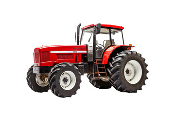 Obraz premium High-resolution PNG of a classic farm tractor isolated on transparent background for agricultural and farming design projects, ideal for creating realistic rural landscapes and farm equipment