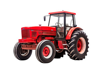 High-resolution PNG of a classic farm tractor isolated on transparent background for agricultural and farming design projects, ideal for creating realistic rural landscapes and farm equipment