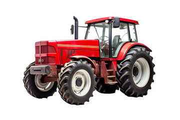 High-resolution PNG of a classic farm tractor isolated on transparent background for agricultural and farming design projects, ideal for creating realistic rural landscapes and farm equipment