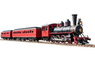 Detailed PNG of a modern train on transparent background for use in transportation design projects, illustrating high-speed rail travel and advanced public transit systems