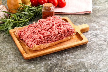 Raw uncooked red minced meat