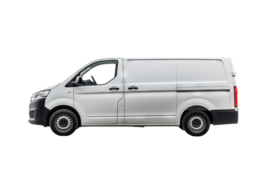 Modern van isolated on transparent background, high-quality PNG for versatile vehicle design projects and creative visual presentations