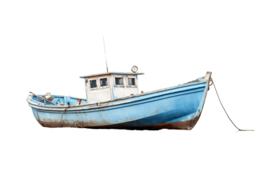 High-resolution PNG of a classic wooden boat isolated on transparent background for nautical-themed designs and projects