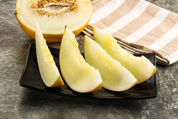 Sweet juicy ripe melon slices