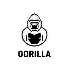 Angry gorilla symbol or creative and strong Gorilla logo vector isolated on white background desing