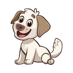 Fototapeta premium Cute Cartoon Dog with a Big Smile.