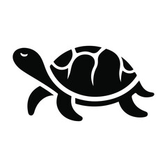 Turtle black silhouette vector with white background.