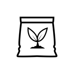 Fertilizer bag icon on white background. Vector illustration.