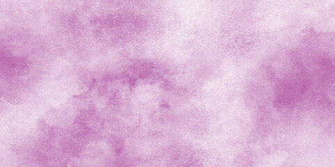 Clouds on pink or purple paper texture canvas, abstract grunge background with smoke, Aquarelle painted fresh and cloudy pink sky with clouds, pink winter vector watercolor art background with clouds.