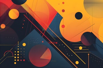 Abstract Geometric Shapes Digital Art
