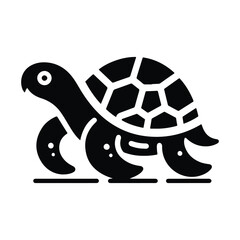 Turtle black silhouette vector with white background.