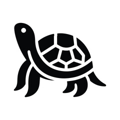 Turtle black silhouette vector with white background.