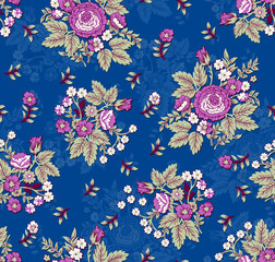 seamless pattern with flowers allover drawing digital design