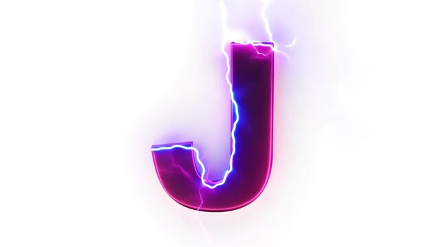 Vivid Electric J With Lightning on a Bright Background Generative AI