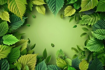 World Environment Day Poster  Nature Conservation 5 June. Leaf Tree Green Energy Ecology.